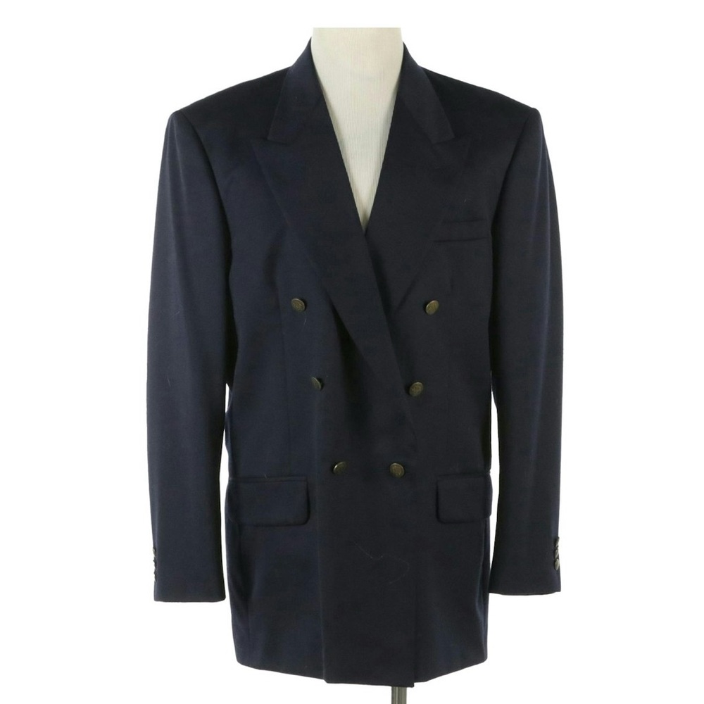 Oscar de la Renta Midnight Blue Double-Breasted Blazer